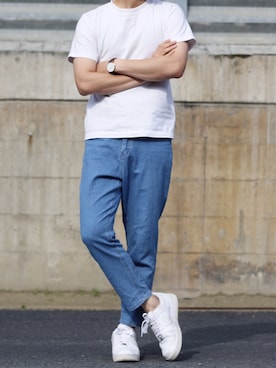 「白いスニーカー」｜しんごさん（メンズ・175cm）の夏コーディネート
