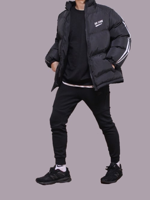 しんごさんのダウンジャケット/コート「ハイボリューム ラインダウンジャケット(Ressaca|レサーカ)」を使ったコーディネート