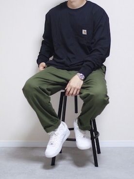 「HINSON（ヒンソン）のアイテム」を使った、しんごさん（メンズ・175cm）の春コーディネート