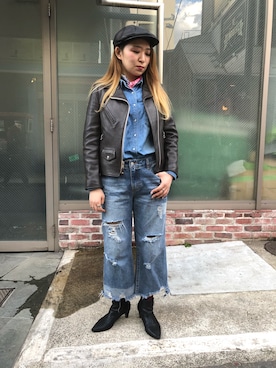 「schott（ショット）のアイテム（帽子）」を使った、Natsuki.Cさん（レディース・165cm）の冬コーディネート