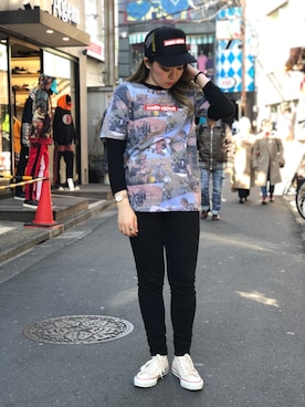 「schott（ショット）のアイテム（キャップ）」を使った、Natsuki.Cさん（レディース・165cm）の春コーディネート