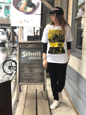 「schott（ショット）のアイテム（キャップ）」を使った、Natsuki.Cさん（レディース・165cm）の春コーディネート