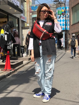 「schott（ショット）のアイテム（バッグ）」を使った、Natsuki.Cさん（レディース・165cm）の春コーディネート