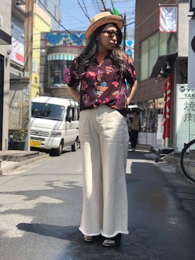 「schott（ショット）のSchott/ショット/LENOX/サングラス　日本製（サングラス）」を使った、Natsuki.Cさん（レディース・165cm）の春コーディネート