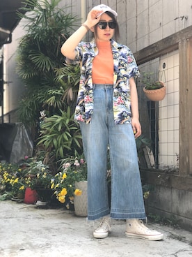 「schott(ショット)のアイテム(キャップ)」を使った、Natsuki.Cさん(レディース・165cm)の春コーディネート