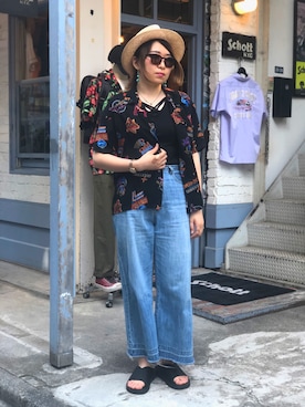 「schott（ショット）のアイテム（シューズ）」を使った、Natsuki.Cさん（レディース・165cm）の夏コーディネート