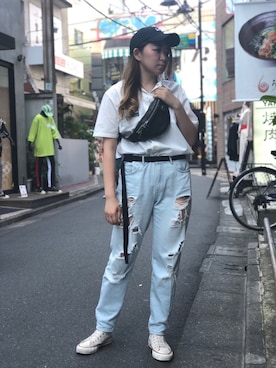 「schott（ショット）のアイテム（バッグ）」を使った、Natsuki.Cさん（レディース・165cm）の夏コーディネート