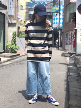 「夏のワントーンコーデ」｜Natsuki.Cさん（レディース・165cm）の夏コーディネート