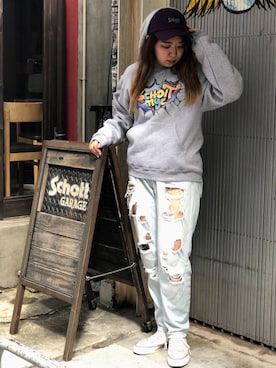 「schott（ショット）のアイテム（帽子）」を使った、Natsuki.Cさん（レディース・165cm）の夏コーディネート