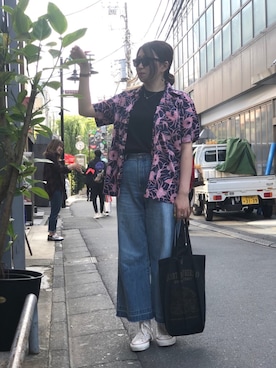 Schott ショット Hawaiian Shirt Straw Work ハワイアン アロハシャツ ストローワークを使ったレディース人気ファッションコーディネート Wear