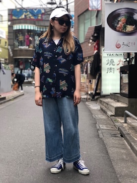 「schott(ショット)のアイテム(キャップ)」を使った、Natsuki.Cさん(レディース・165cm)の春コーディネート