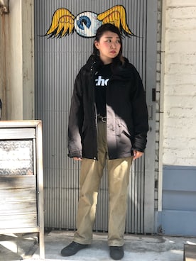 「Schott（ショット）のアイテム（カーゴパンツ）」を使った、Natsuki.Cさん（レディース・165cm）の夏コーディネート