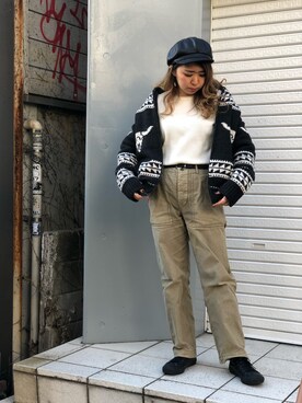 「schott（ショット）のSchott/ショット/ARMY FATIGUE PANTS/アーミー ファティーグ パンツ（その他パンツ）」を使った、Natsuki.Cさん（レディース・165cm）の秋コーディネート