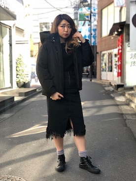 「schott（ショット）のアイテム（ダウンジャケット/コート）」を使った、Natsuki.Cさん（レディース・165cm）の秋コーディネート