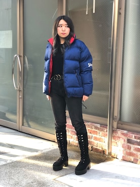 「schott（ショット）のアイテム（ダウンジャケット/コート）」を使った、Natsuki.Cさん（レディース・165cm）の冬コーディネート