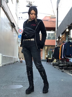 「schott（ショット）のアイテム（バッグ）」を使った、Natsuki.Cさん（レディース・165cm）の冬コーディネート