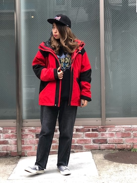 「schott（ショット）のアイテム（帽子）」を使った、Natsuki.Cさん（レディース・165cm）の冬コーディネート