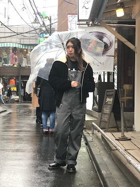 「SCHOTT」｜「アイテム（オールインワン・サロペット）」を使った、Natsuki.Cさん（レディース・165cm）の冬コーディネート