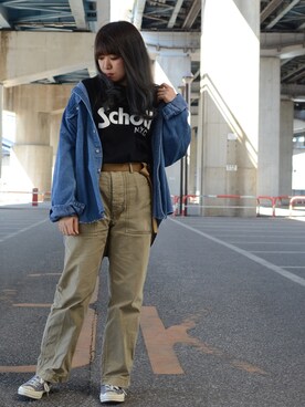 「BISON（バイソン）のアイテム」を使った、Natsuki.Cさん（レディース・165cm）の春コーディネート