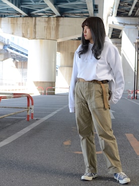 「BISON（バイソン）のアイテム」を使った、Natsuki.Cさん（レディース・165cm）の春コーディネート