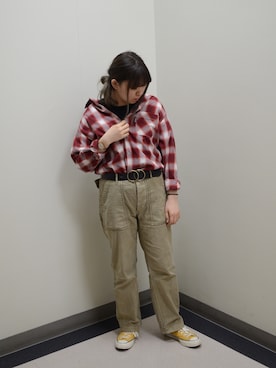 「Schott（ショット）のアイテム（カーゴパンツ）」を使った、Natsuki.Cさん（レディース・165cm）の春コーディネート