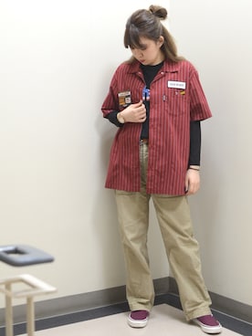「Schott（ショット）のアイテム（カーゴパンツ）」を使った、Natsuki.Cさん（レディース・165cm）の春コーディネート