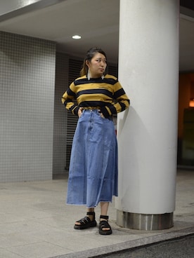 「Moname（モナーム）のアイテム（スカート）」を使った、Natsuki.Cさん（レディース・165cm）の夏コーディネート