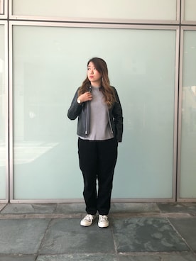 「schott（ショット）のアイテム（パンツ）」を使った、Natsuki.Cさん（レディース・165cm）の秋コーディネート