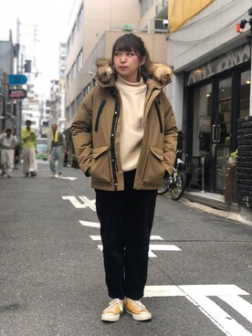 「schott(ショット)のアイテム(ダウンジャケット/コート)」を使った、Natsuki.Cさん(レディース・165cm)の秋コーディネート