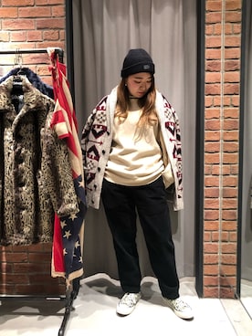 「schott（ショット）のアイテム（帽子）」を使った、Natsuki.Cさん（レディース・165cm）の秋コーディネート