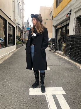 「SCHOTT」｜「アイテム（チェスターコート）」を使った、Natsuki.Cさん（レディース・165cm）の秋コーディネート