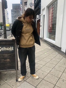 「schott(ショット)のアイテム(ダウンジャケット/コート)」を使った、Natsuki.Cさん(レディース・165cm)の秋コーディネート