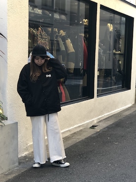 「Schott(ショット)のアイテム(キャップ)」を使った、Natsuki.Cさん(レディース・165cm)の冬コーディネート