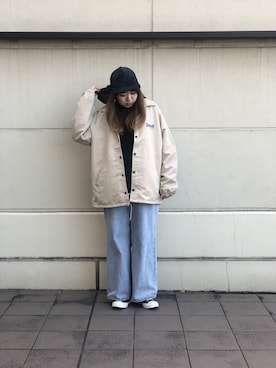 「schott（ショット）のアイテム（キャップ）」を使った、Natsuki.Cさん（レディース・165cm）の冬コーディネート