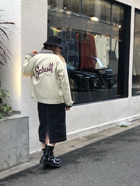 「schott（ショット）のアイテム（ブルゾン）」を使った、Natsuki.Cさん（レディース・165cm）の春コーディネート