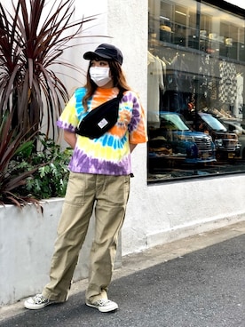 「Schott（ショット）のアイテム（カーゴパンツ）」を使った、Natsuki.Cさん（レディース・165cm）の春コーディネート