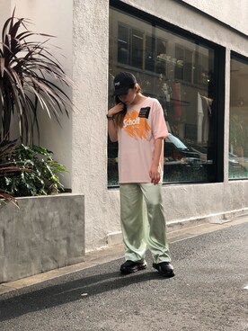 「schott（ショット）のSchott/ショット/SCRIBBLE T-SHIRT（Tシャツ/カットソー）」を使った、Natsuki.Cさん（レディース・165cm）の夏コーディネート