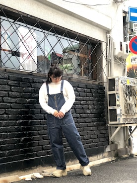 「SCHOTT」｜「アイテム（オールインワン・サロペット）」を使った、Natsuki.Cさん（レディース・165cm）の秋コーディネート