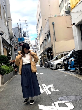 「schott（ショット）のアイテム（ブルゾン）」を使った、Natsuki.Cさん（レディース・165cm）の秋コーディネート