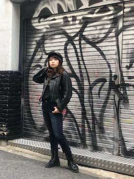 「Schott(ショット)のアイテム(帽子)」を使った、Natsuki.Cさん(レディース・165cm)の秋コーディネート