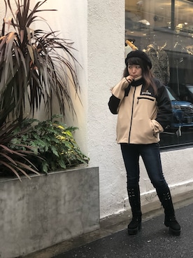 「schott（ショット）のアイテム（ブルゾン）」を使った、Natsuki.Cさん（レディース・165cm）の秋コーディネート