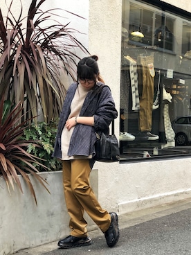 「schott（ショット）のアイテム（バッグ）」を使った、Natsuki.Cさん（レディース・165cm）の冬コーディネート