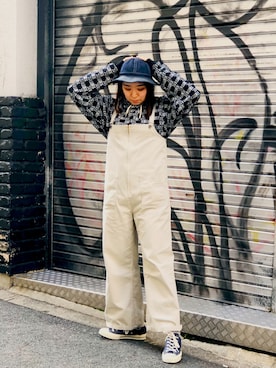 「schott（ショット）のアイテム（サロペット/オーバーオール）」を使った、Natsuki.Cさん（レディース・165cm）の春コーディネート