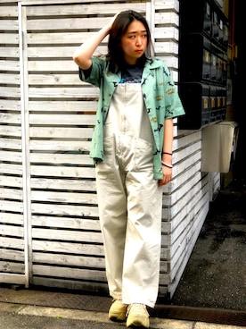 「schott（ショット）のアイテム（サロペット/オーバーオール）」を使った、Natsuki.Cさん（レディース・165cm）の春コーディネート