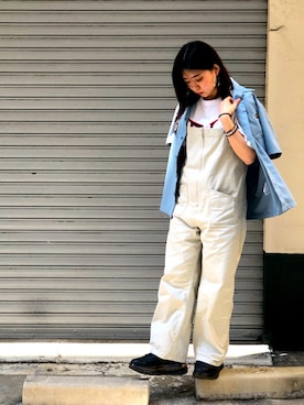 「schott（ショット）のアイテム（サロペット/オーバーオール）」を使った、Natsuki.Cさん（レディース・165cm）の春コーディネート