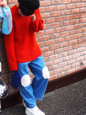 「おでかけ」｜「アイテム（ハンチング/ベレー帽）」を使った、Milkeyさん（メンズ・158cm）の春コーディネート