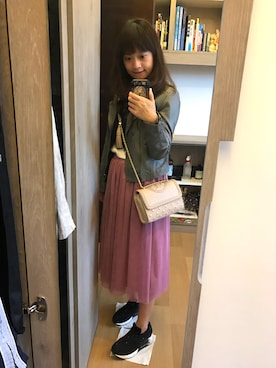 「salad（サラダ）のアイテム（ジャケット/アウター）」を使った、Shan さん（レディース・157cm）の秋コーディネート