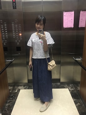 「SOLUDOS（ソルドス）のアイテム」を使った、Shan さん（レディース・157cm）の夏コーディネート