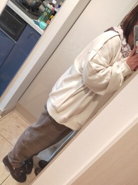 「しまむら（シマムラ）のアイテム（Shirts、グレー系）」を使った、てんてんさん（レディース・157cm）の春コーディネート