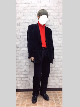 「DOLCE&GABBANA（ドルチェアンドガッバーナ）のアイテム（スラックス）」を使った、TooNさん（メンズ・170cm）の冬コーディネート